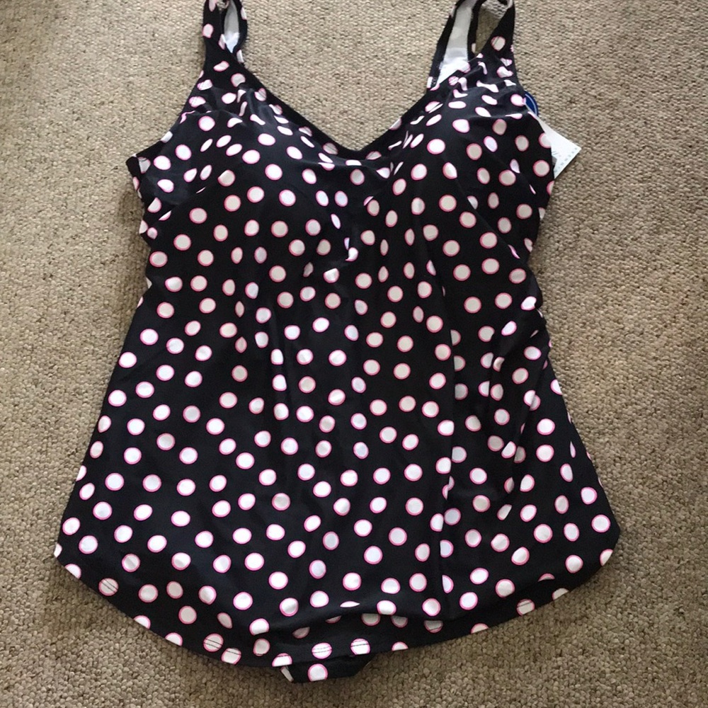 Beach belle polka dot one piece bathing suit 24